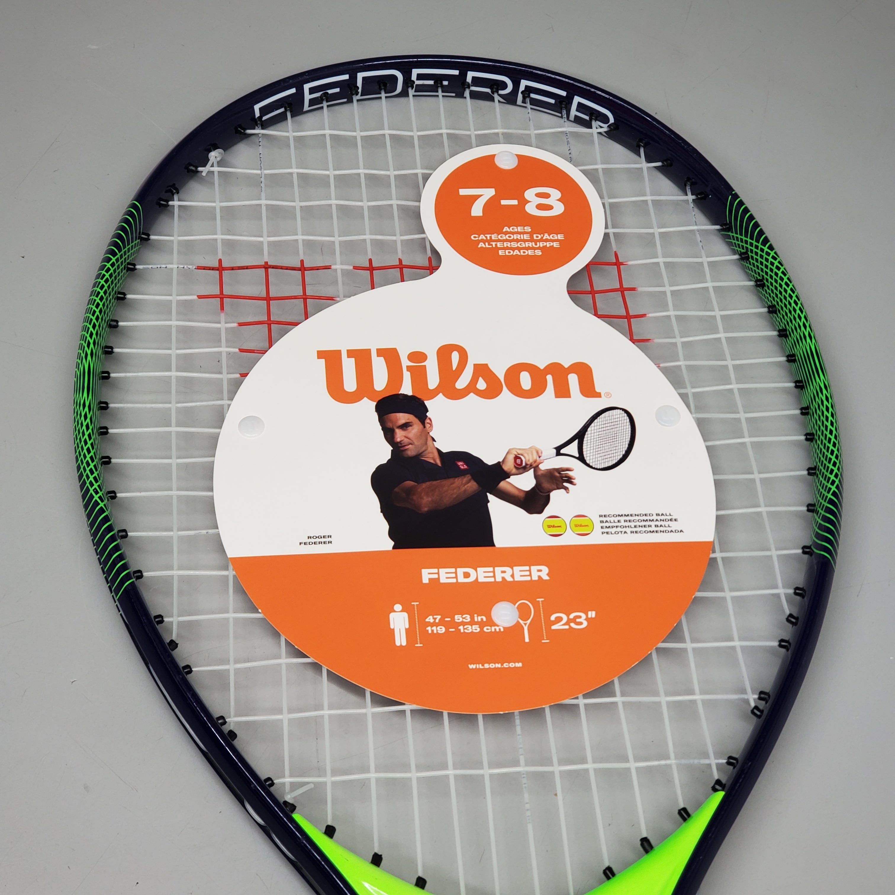 WILSON Federer Junior 25" Tennis Racquet (Ages 9–10) Green/Blue WR029320U